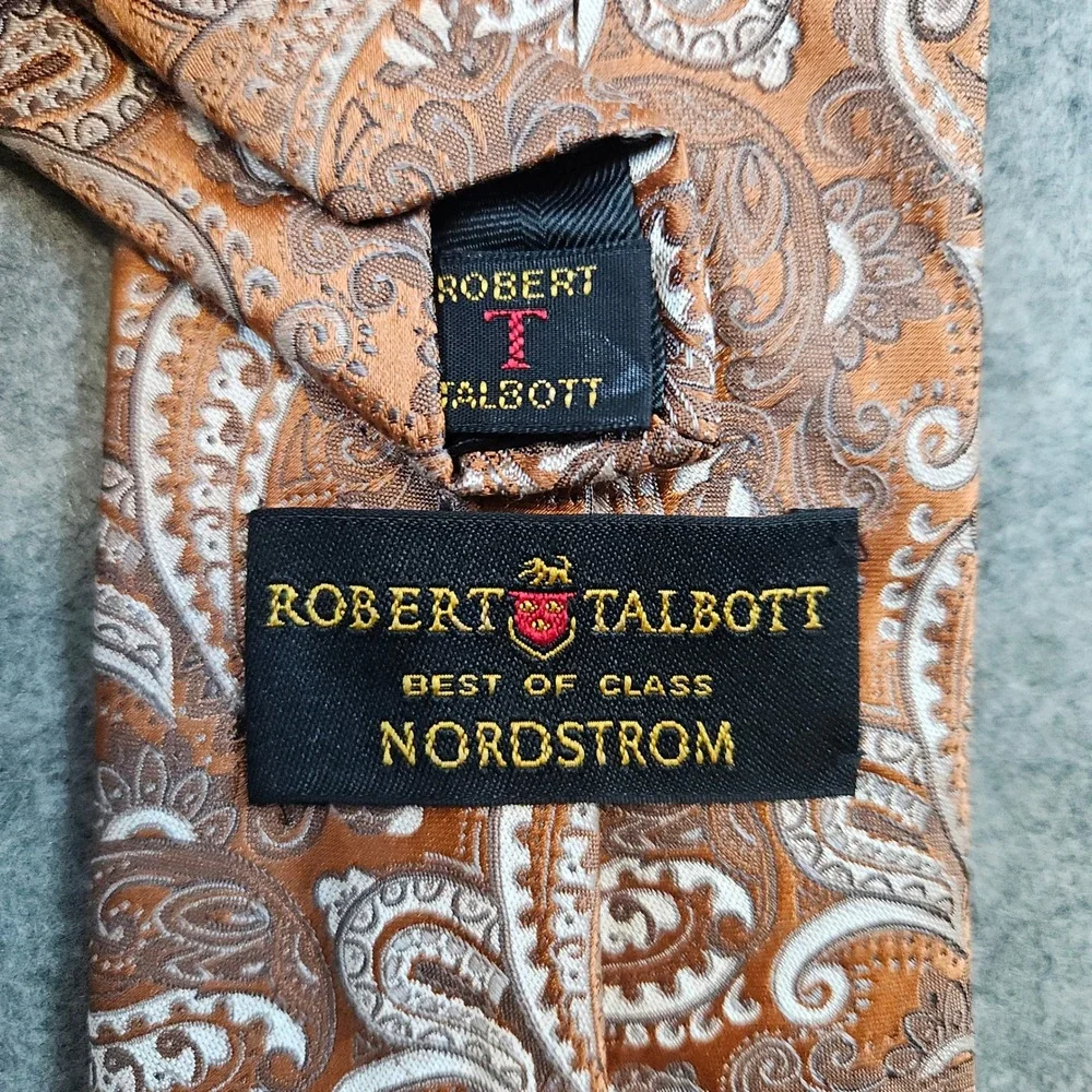 Robert Talbott Best of Class Nordstrom‎ Silk Neck Tie Copper Paisley 59x3.5